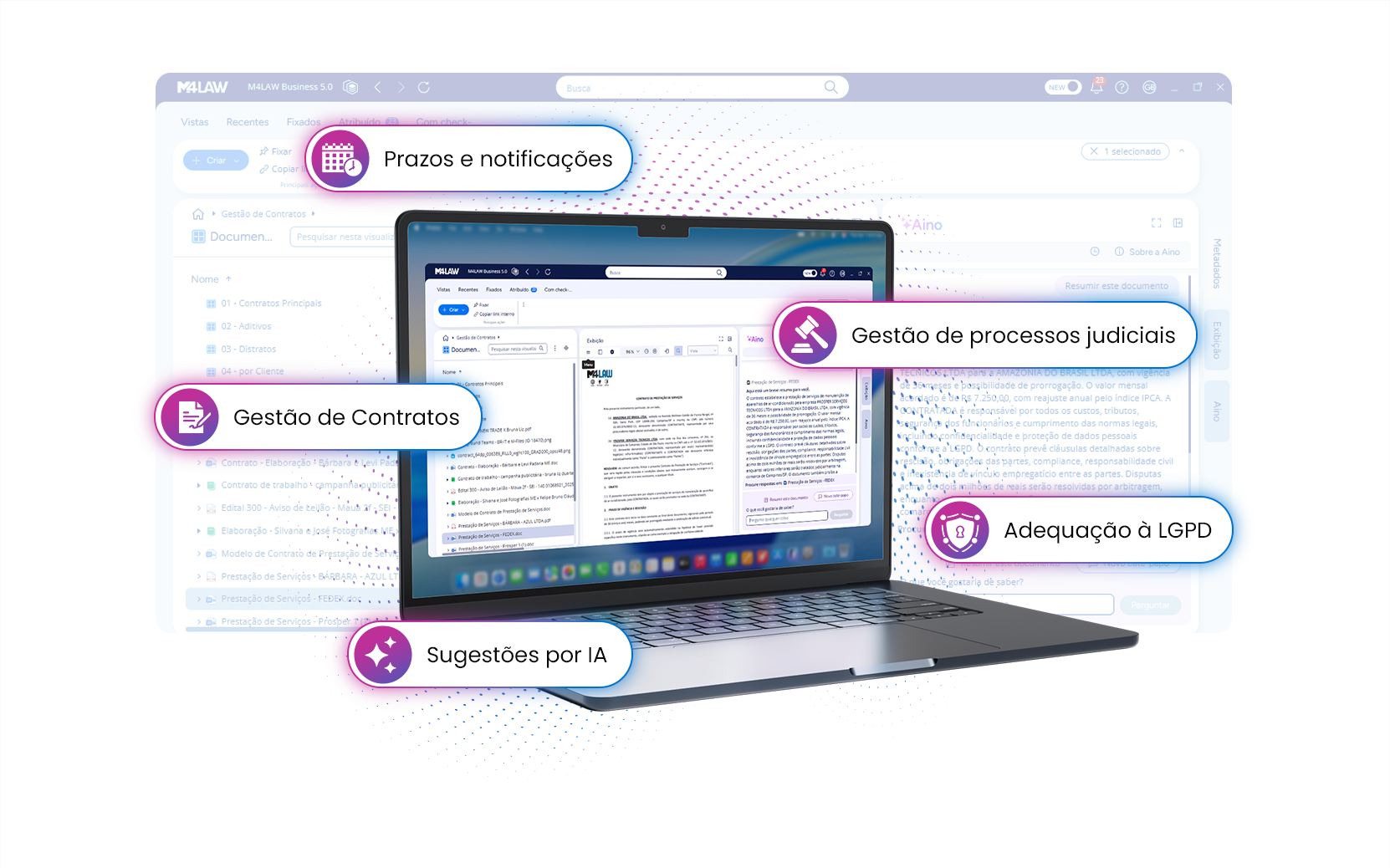 Documentos jurídicos desorganizados antes do GED M4LAW